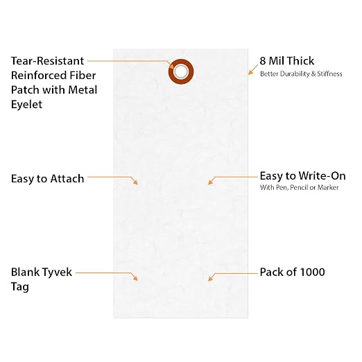 SmartSign 5.25 x 2.625 inch “White” Blank Tyvek Shipping Tags - Image 4