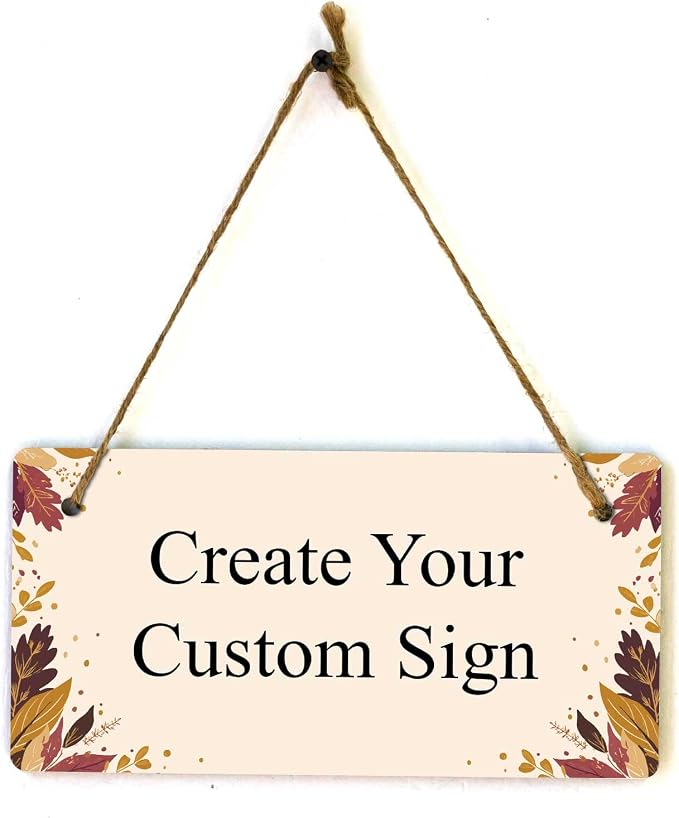 Signs ByLITA Autumn Leaves Personalized Hanging Wall or Door Sign | Custom by SignsByLITA