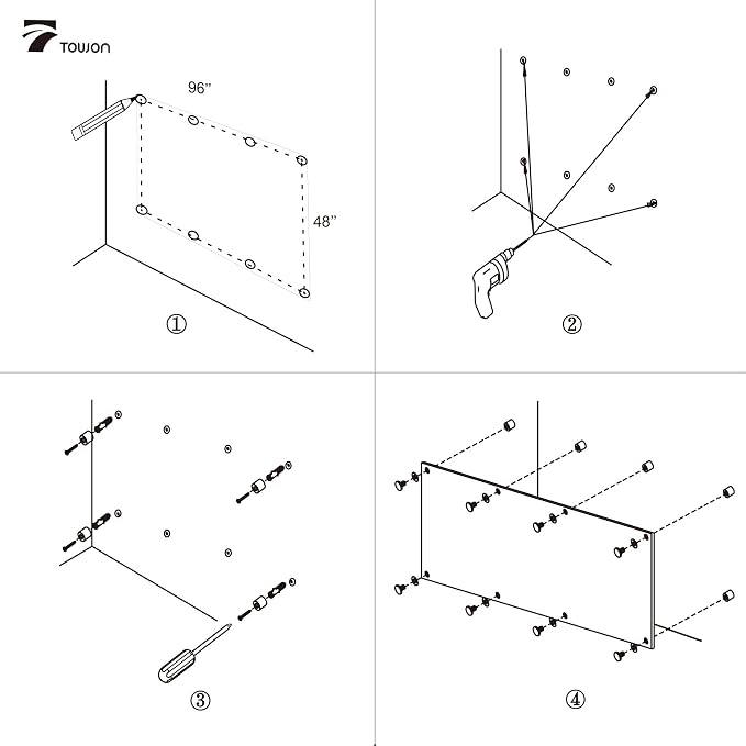 TOWON 8 x 4ft Whiteboard Huge, Glass Dry Erase Board Magnetic, 96 x 48 in - Image 5