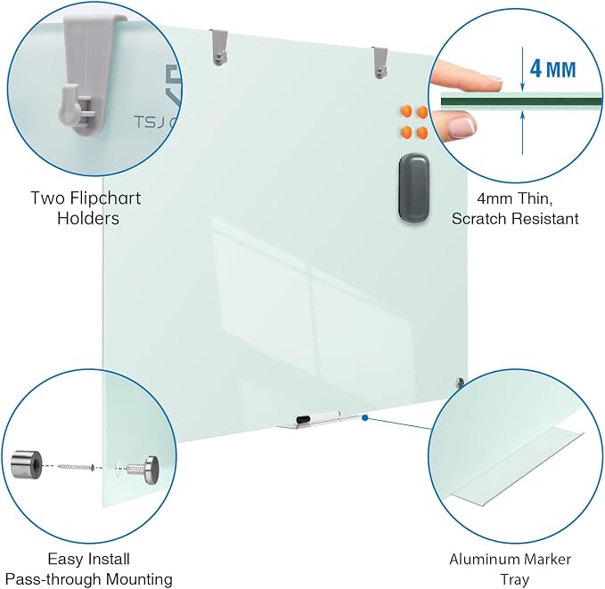TSJ OFFICE Glass Dry-Erase Board - Image 3
