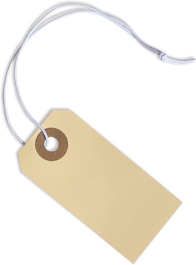 Manila Tags with Elastic Loop by EZDOMQualityTags
