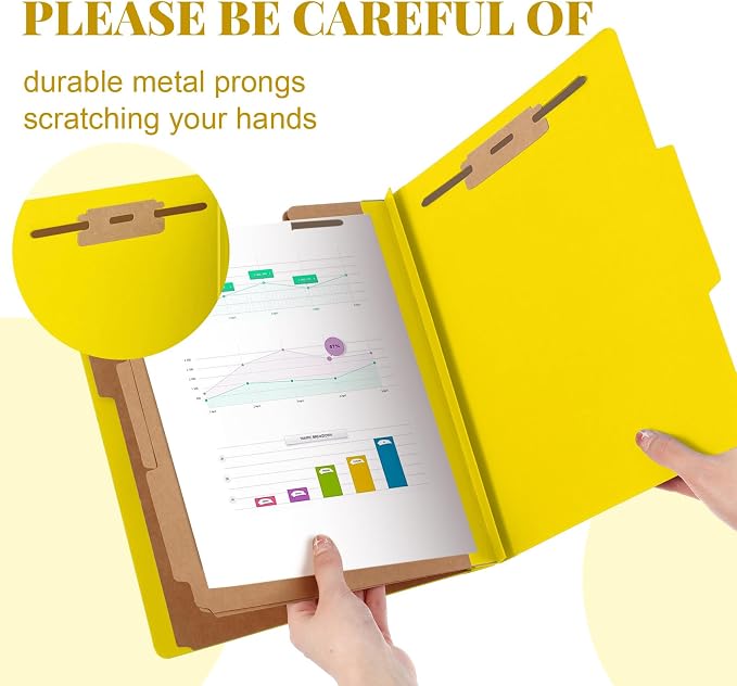 Skyygemm 12 Pcs Classification Folders Letter Size, 3 Divider Pressboard File - Image 4