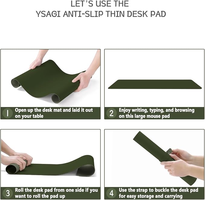 YSAGi Non-Slip Leather Desk Pad L Size, Waterproof Laptop Computer Desk - Image 7