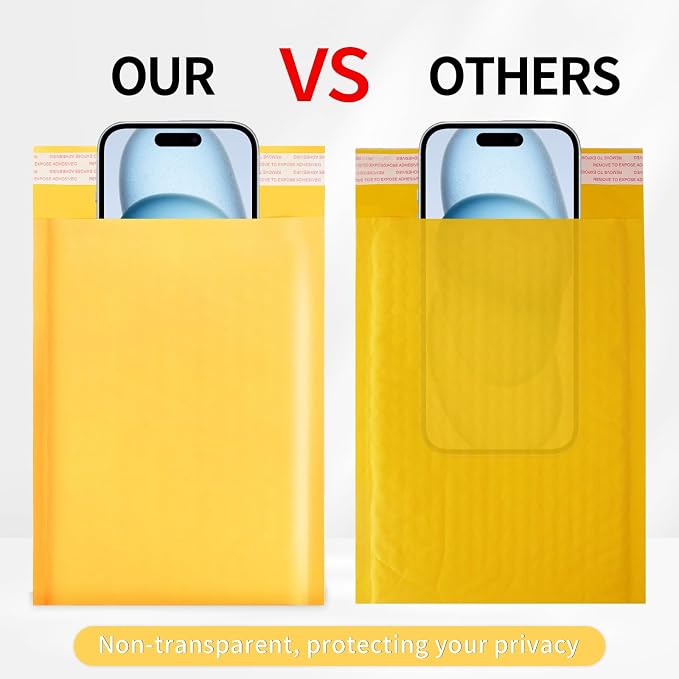 Ctarsthome 52Pack Yellow 4x8inch Kraft Bubble Mailers Small Business Mailing - Image 7