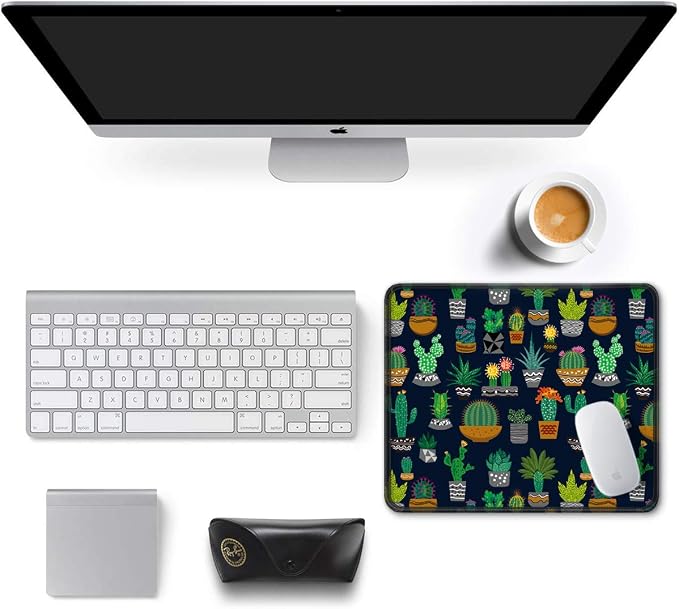 Auhoahsil Mouse Pad, 12 x 10 in Cactus Theme Computer Mouse Pad - Image 3