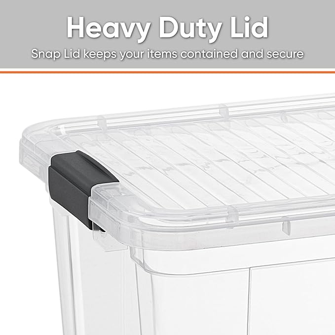 Superio Storage Bins with Lids- 2 Pack, 21 Qt Clear Boxes - Image 4