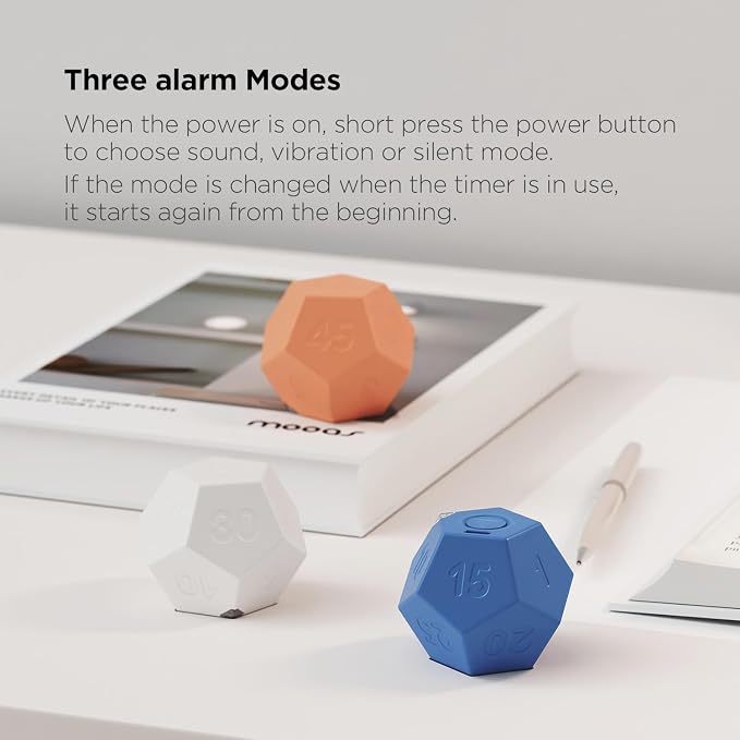 Mooas Dodecagon Time Ball Rechargeable Mini Timer, 11 Preset Times, Desk - Image 3