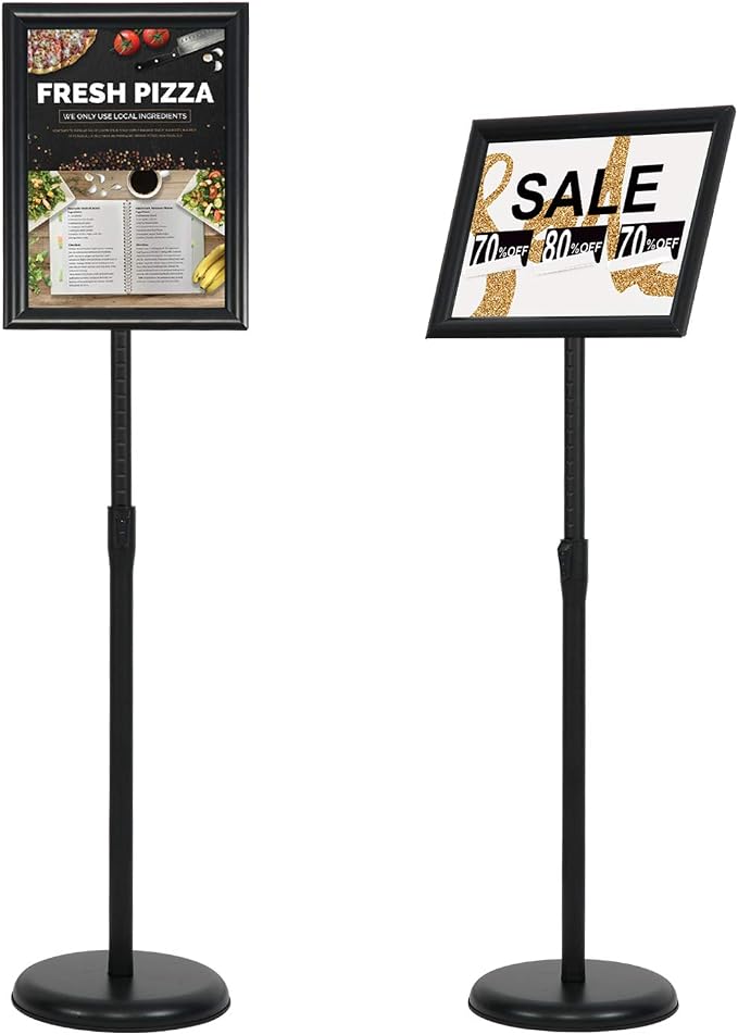 VAIIGO 8.5 x 11 Inch Adjustable Pedestal Sign Poster Stand, Heavy Duty Floor - Image 9