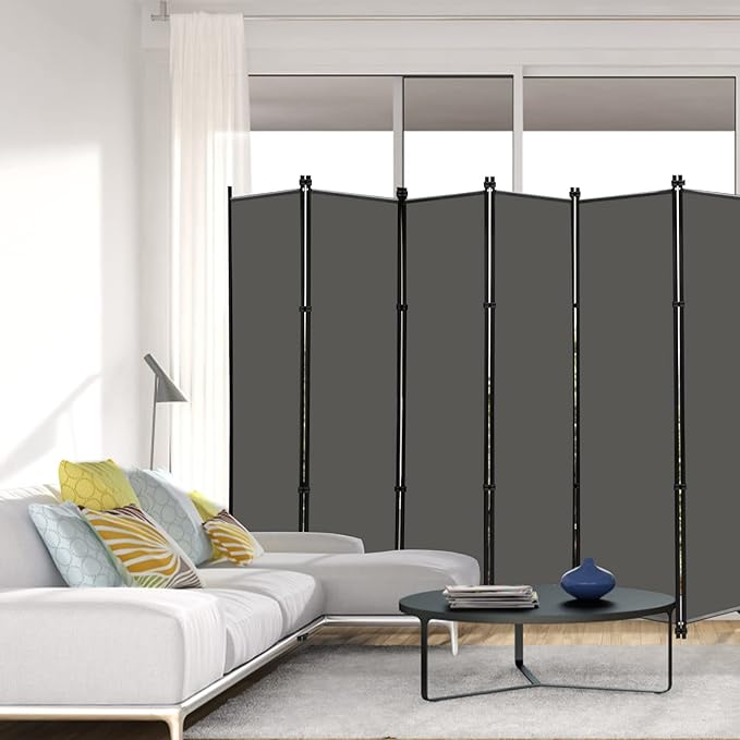 MAYOLIAH 6 Panel Folding Privacy Screen 9ft Wide, 6ft Tall Partition Room - Image 2