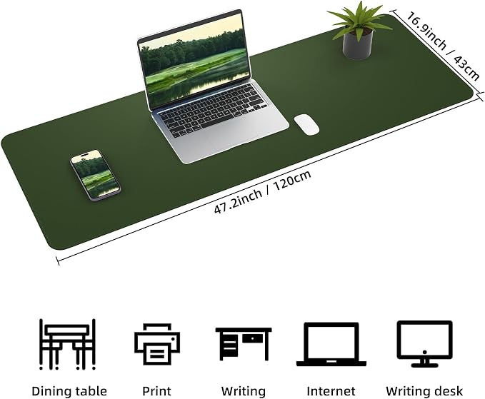 Leather Desk pad Protector, Large Desk mat - Image 2