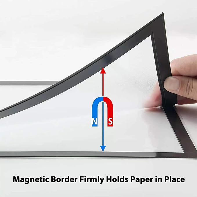 JIUYE Magnetic Sign Holder 8.5 x 11 Wall Mount, Self Adhesive Picture Display - Image 5