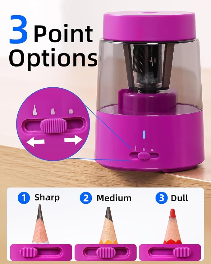 ZMOL Electric Rechargeable Pencil Sharpener, Automatic Pencil Sharpeners Kids - Image 3
