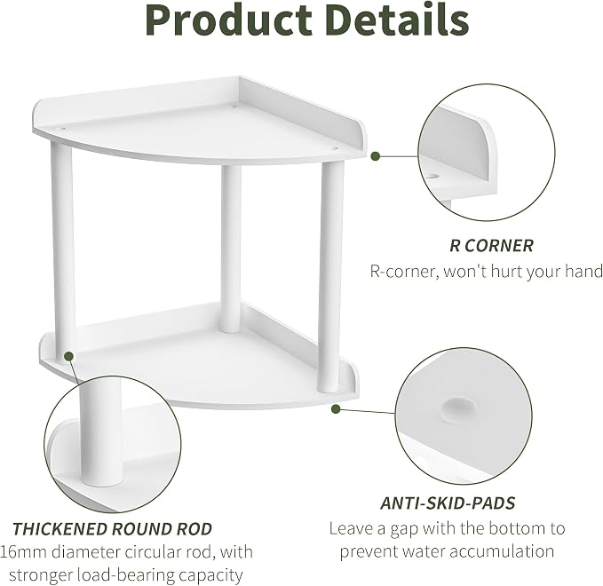 Sezanrpt 2 Tier Countertop Corner Organizer Shelf 7x7x8 Inch - Image 4