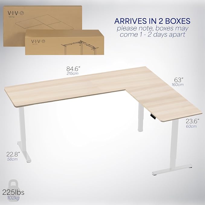 VIVO Electric Corner 84 x 63 inch L-Shaped Standing Desk, Memory Height - Image 6