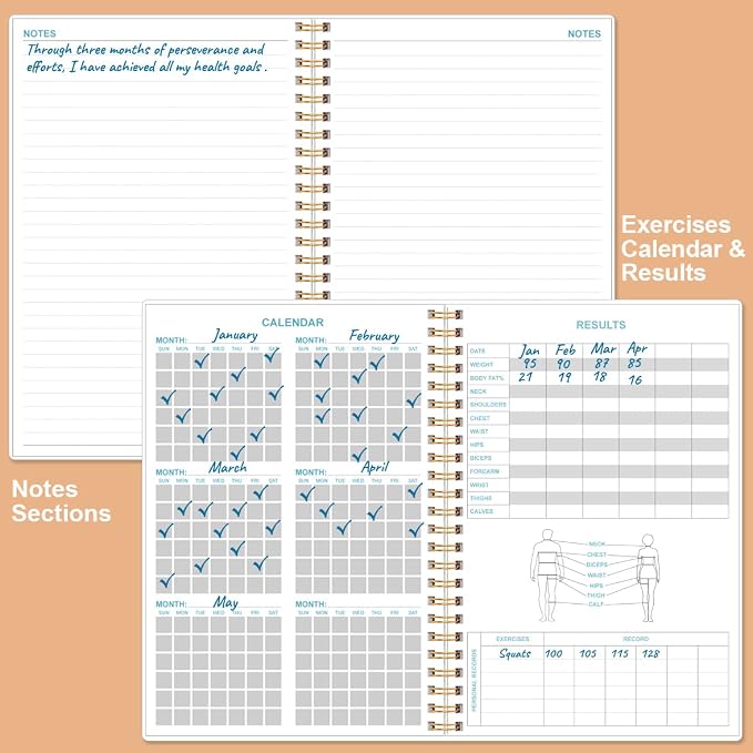 Simplified Fitness Journal for Women & Men, A5 Workout Journal/Planner Daily - Image 5