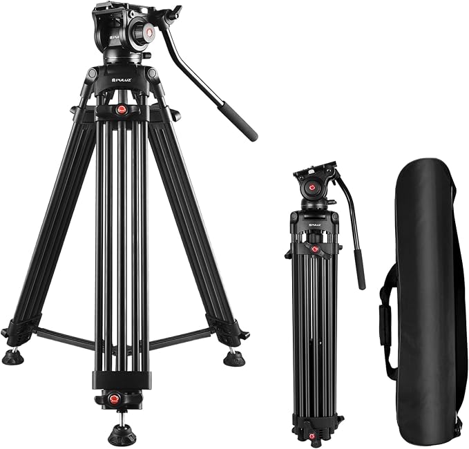 PULUZ 67"/170cm Video Tripod, Heavy Duty Aluminum Alloy Camera Tripod Stand by PULUZ