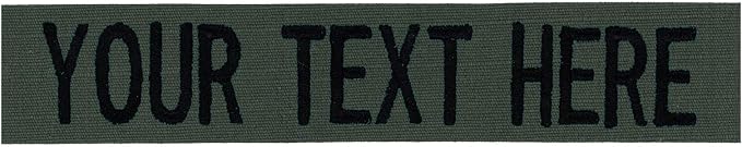 Custom Uniform Name Tapes Solid Colors. Olive Drab Ripstop, 5 Inch Hook Fastener by NORTHERNSAFARI