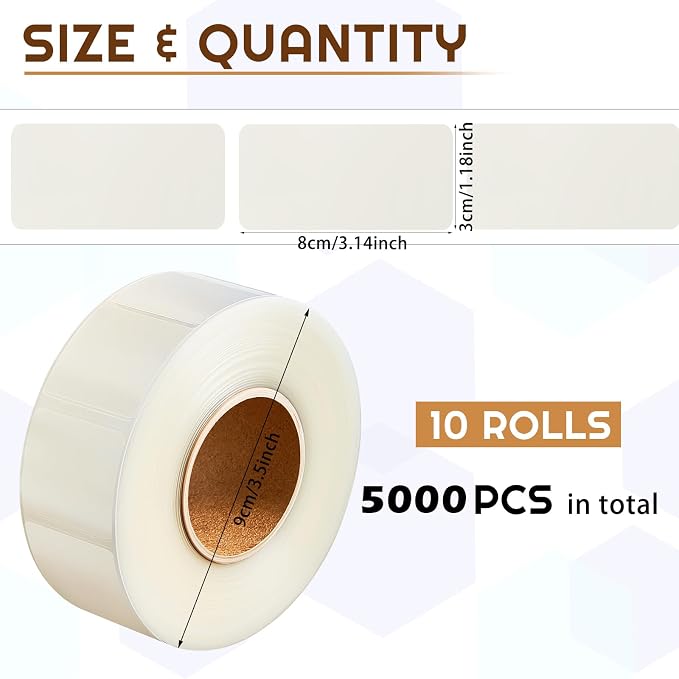 Zonon 2500 Pcs Clear Labels Label Protector Clear Stickers Wafer Seals - Image 2