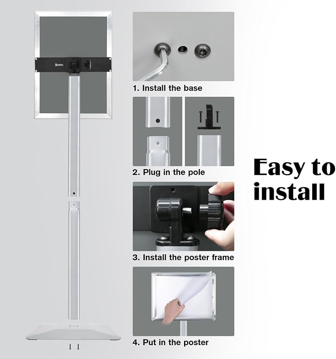 Golemas Sign Stand for Display, 11lbs Integrated Rod Heavy Duty Pedestal Floor - Image 7