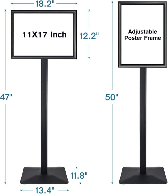 Golemas Sign Stand for Display, 11lbs Integrated Rod Heavy Duty Pedestal Floor - Image 7