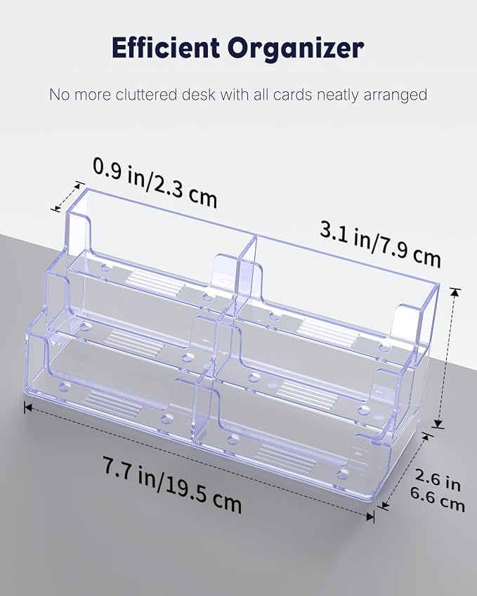 Uniclife 2 Pack Acrylic Business Card Holder - Image 2