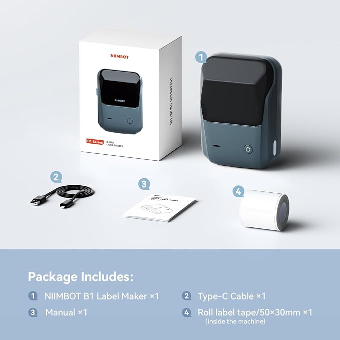 NIIMBOT B1 Label Maker with Tapes, 2 Inch Portable Thermal Label Printer - Image 9