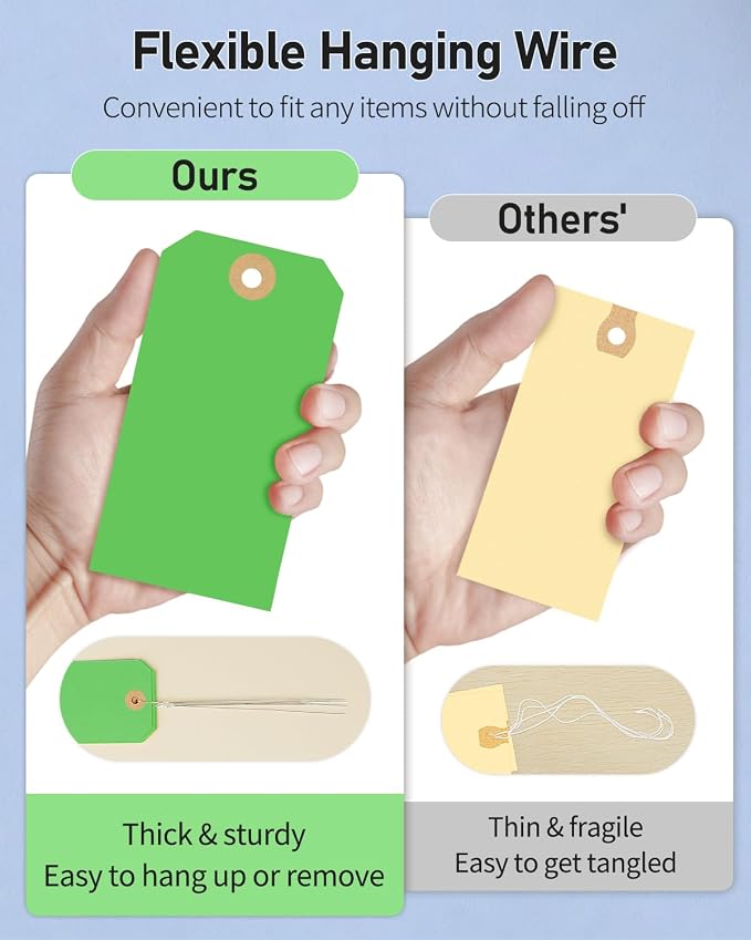 Uniclife 100 Pcs Green Blank Shipping Tags - Image 4