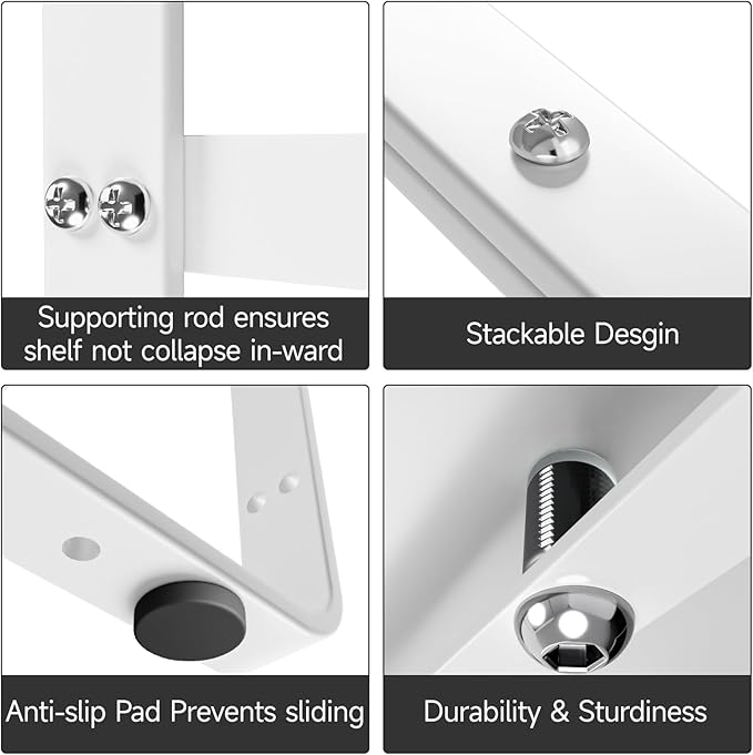 jkxoo 16.5-27’’L Expandable Cabinet Shelf Organizers, Stackable Metal Shelves - Image 5