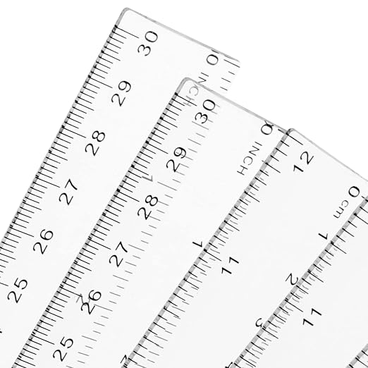 KEILEOHO 200 Pack 12 Inch Clear Plastic Ruler, Bulk Standard/Metric Straight - Image 3