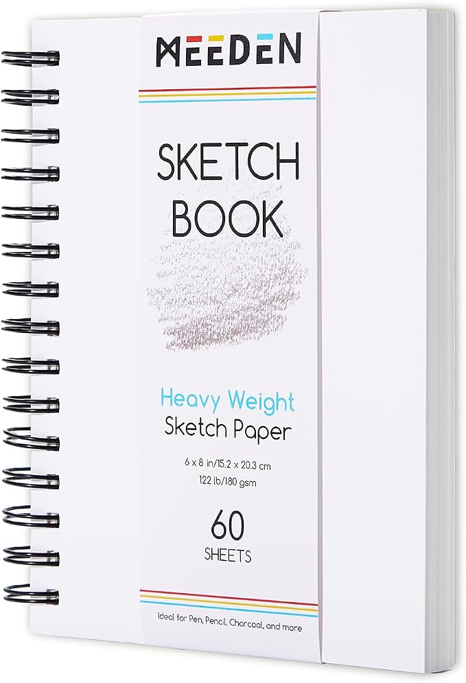 MEEDEN 6"x8" Sketchbook Paper Pad: 122lb/180gsm Spiral Bound Art Sketch Book by MEEDEN