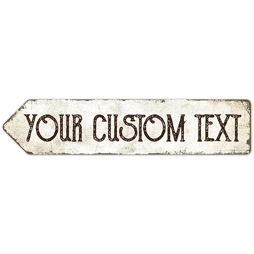 Rustic Custom Sign, Personalized Left Directional Metal Composite Street Sign by SigoSigns