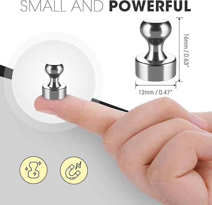 Grtard 100 Pack Magnetic Push Pins, Fridge Magnets - Image 2