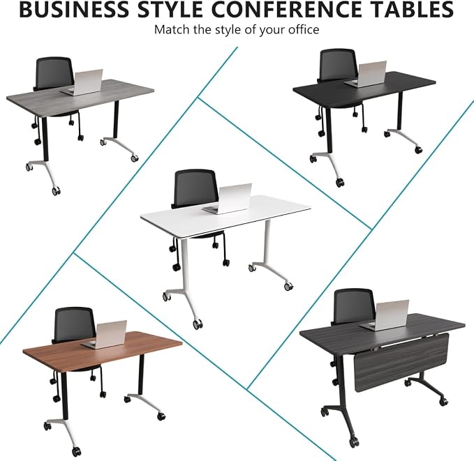 Goakwwuz Conference Room Table, Folding Conference Tables, Thicken Grey Tabletop - Image 8