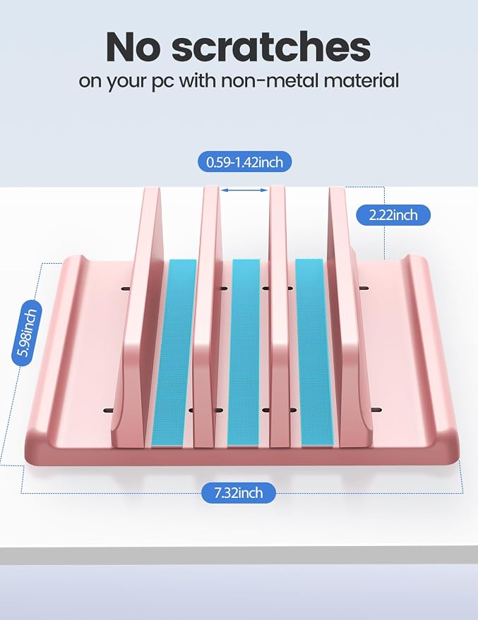 Vaydeer 3-Slot Vertical Laptop Stand Made of Premium ABS Plastics 5 in 1 Design - Image 5
