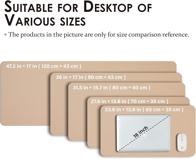 Large Desk Mat - 47.2"x 17" Non-Slip PU Desk Pad - Image 5