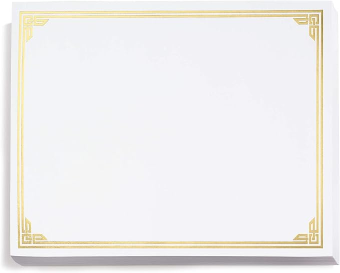 PaperDirect Gold on White Classic Specialty Certificates, 8½ x11, Foil Accents by PaperDirect