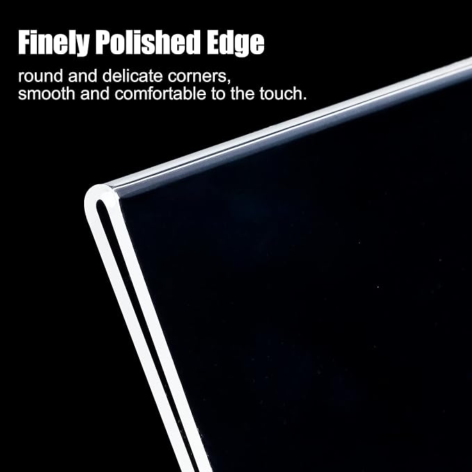 xydstay 6pack Acrylic Sign Holder 8.5 X 11, Vertical T Shape Clear Plastic Menu - Image 4