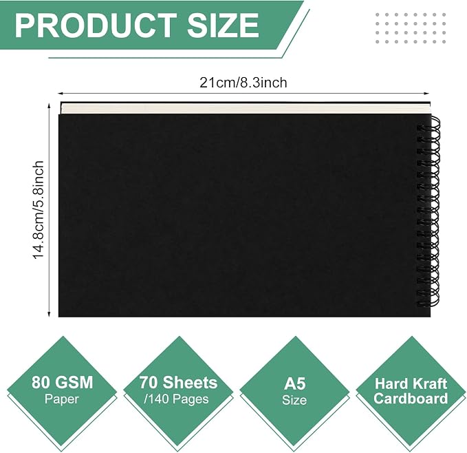 Engrowtic Dot Grid Notebook Top Spiral Notebook A5 Size Bullet Dotted Paper - Image 2