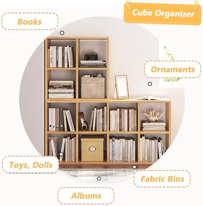NELYE 4 Cube Organizer Bookcase - Image 4