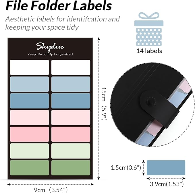 SKYDUE 8 Pockets Accordion File Organizer, Expanding File Folders, Portable - Image 4