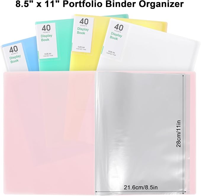 Phyxin Portfolio Binder, 40-Pocket Portfolio Folder 8.5" x 11", Displaying 80 - Image 3
