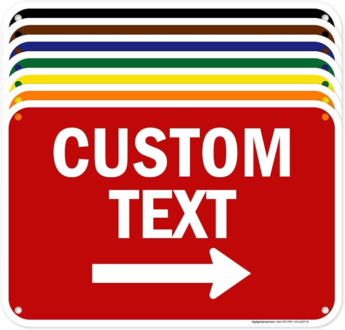 Custom Arrow, Custom Directional Sign, Right Arrow, 12x18 Inches, 55 mil thick by MySignCenter