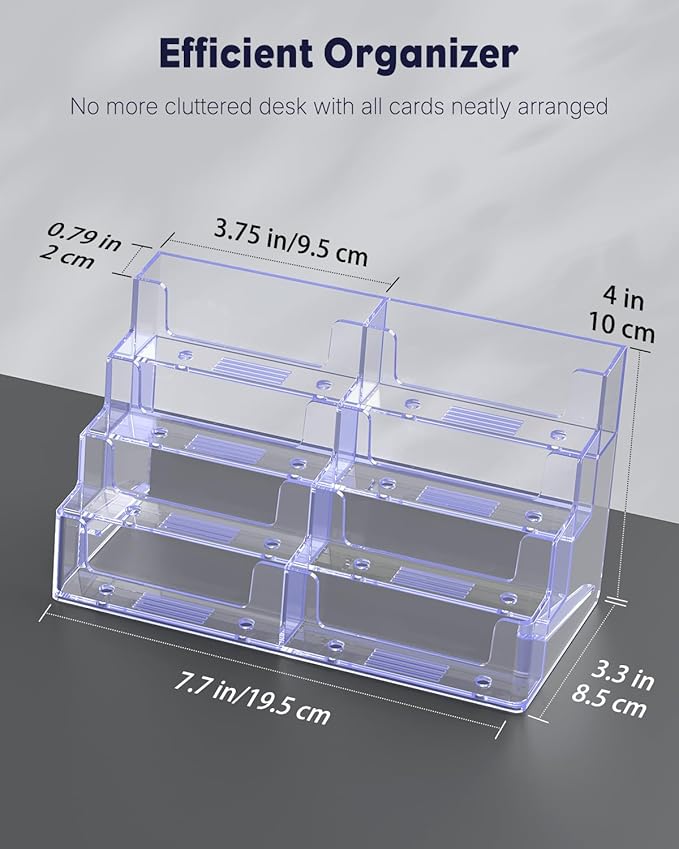 Uniclife 4 Pack Acrylic Business Card Holder - Image 2