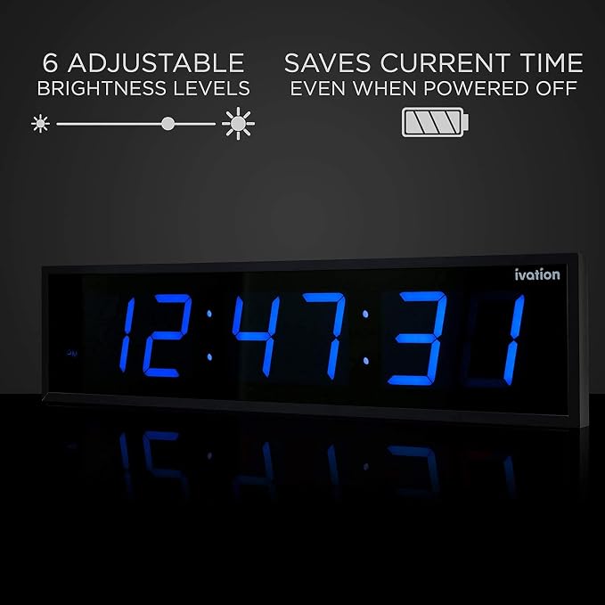 Ivation Oversized 24" Large Digital LED Clock | Big Digital Clock - Image 4