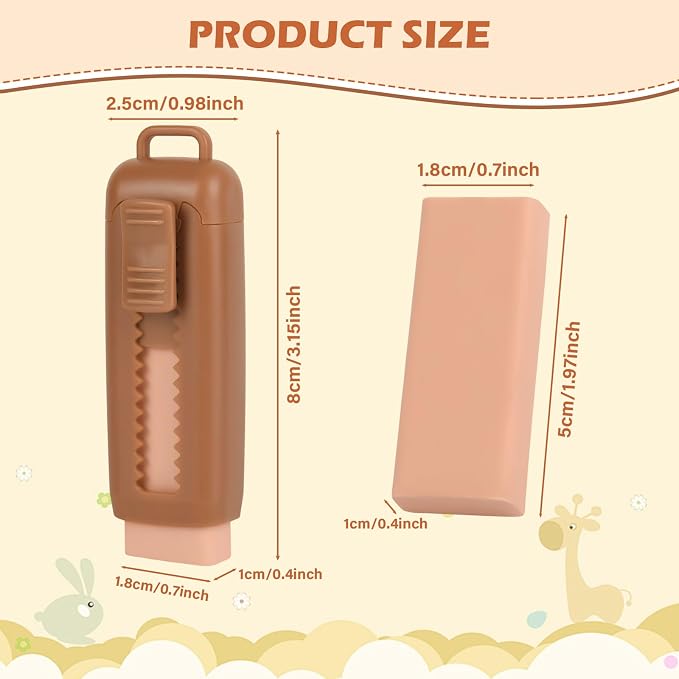 24 Pcs Cute Retractable Eraser for Pencils Cute School Supplies Kawaii Erasers - Image 2