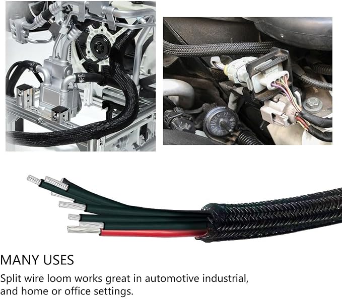 QCSIW 1/2"-10ft*2pcs Black/White Cable Sleeve - Image 6