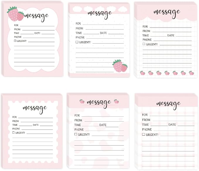 6 Pieces Telephone Message Sticky Notes Pads 4 x 5 Inch Self Adhesive Book Call by Unknown