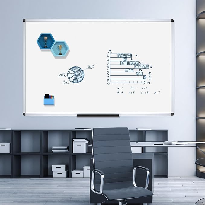 VIZ-PRO Dry Erase Board/Magnetic Whiteboard, 60 x 48 Inches, Large Wall Mounted - Image 6