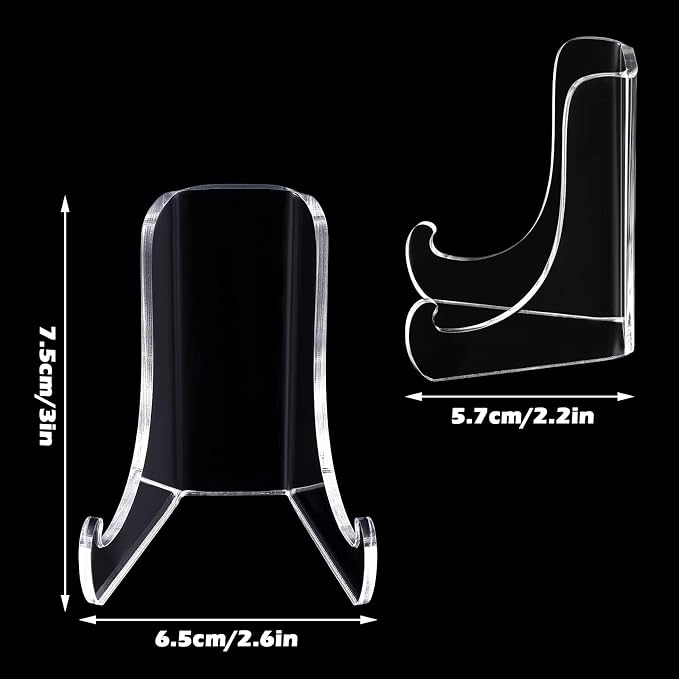 Chunful 2 Pieces Acrylic Plate Stands Clear Acrylic Easels Display Stands - Image 2