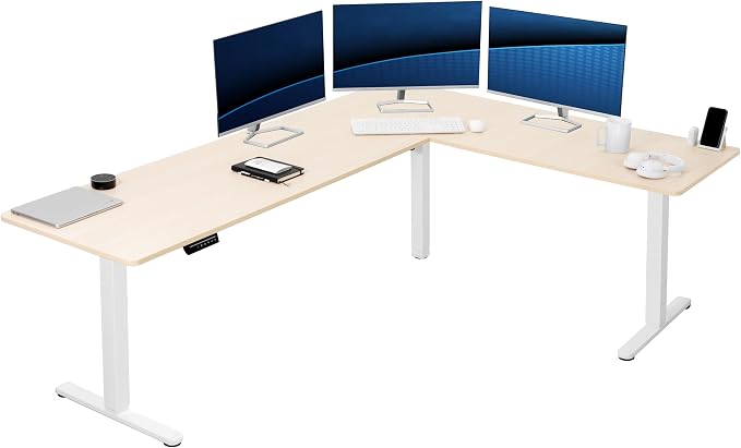 VIVO Electric Corner 84 x 63 inch L-Shaped Standing Desk, Memory Height by VIVO